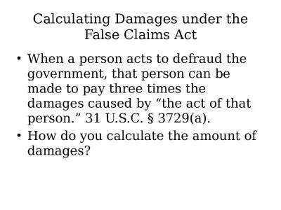 Calculating Damages under the False Claims Act