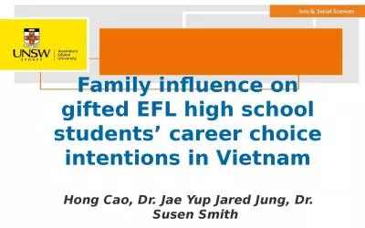 Family influence on gifted EFL high school students’ career choice intentions in Vietnam