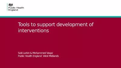 Tools to support development of interventions