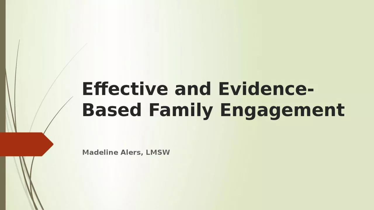 Effective and Evidence-Based Family Engagement