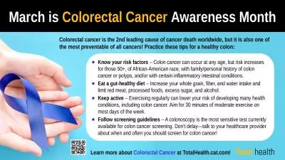 March is  Colorectal Cancer
