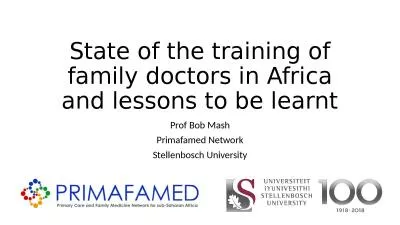 State of the training of family doctors in Africa and lessons to be learnt