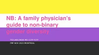 NB: A family physician’s guide to non-binary gender diversity