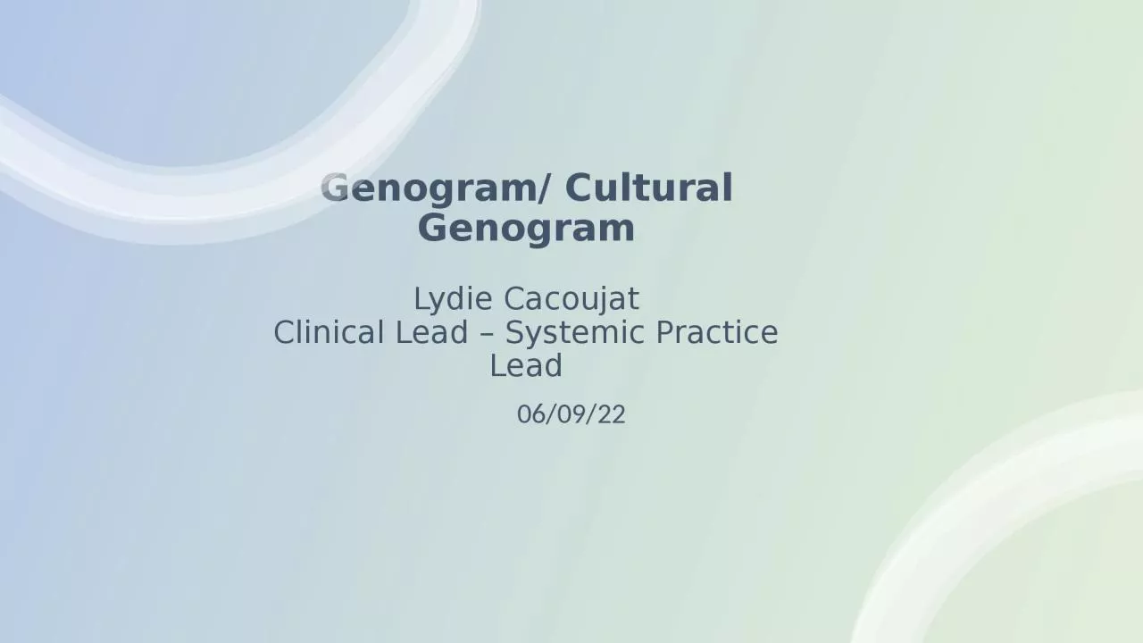 Genogram/ Cultural Genogram