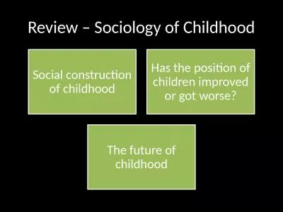 Review – Sociology of Childhood