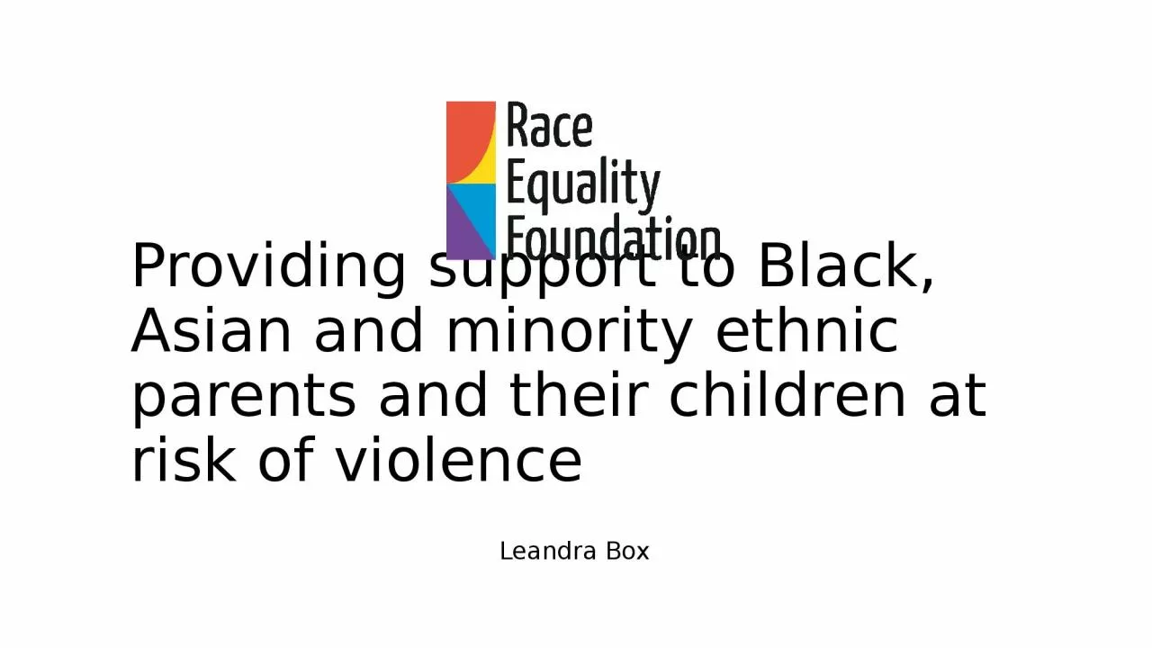 Providing support to Black, Asian and minority ethnic parents and their children at risk