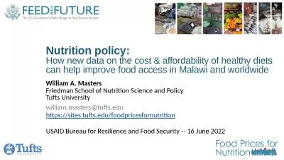 Nutrition policy:  How new data on the cost & affordability of healthy diets