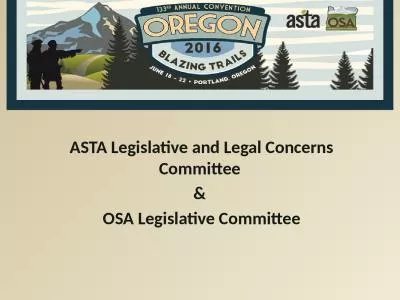 ASTA Legislative and Legal Concerns Committee