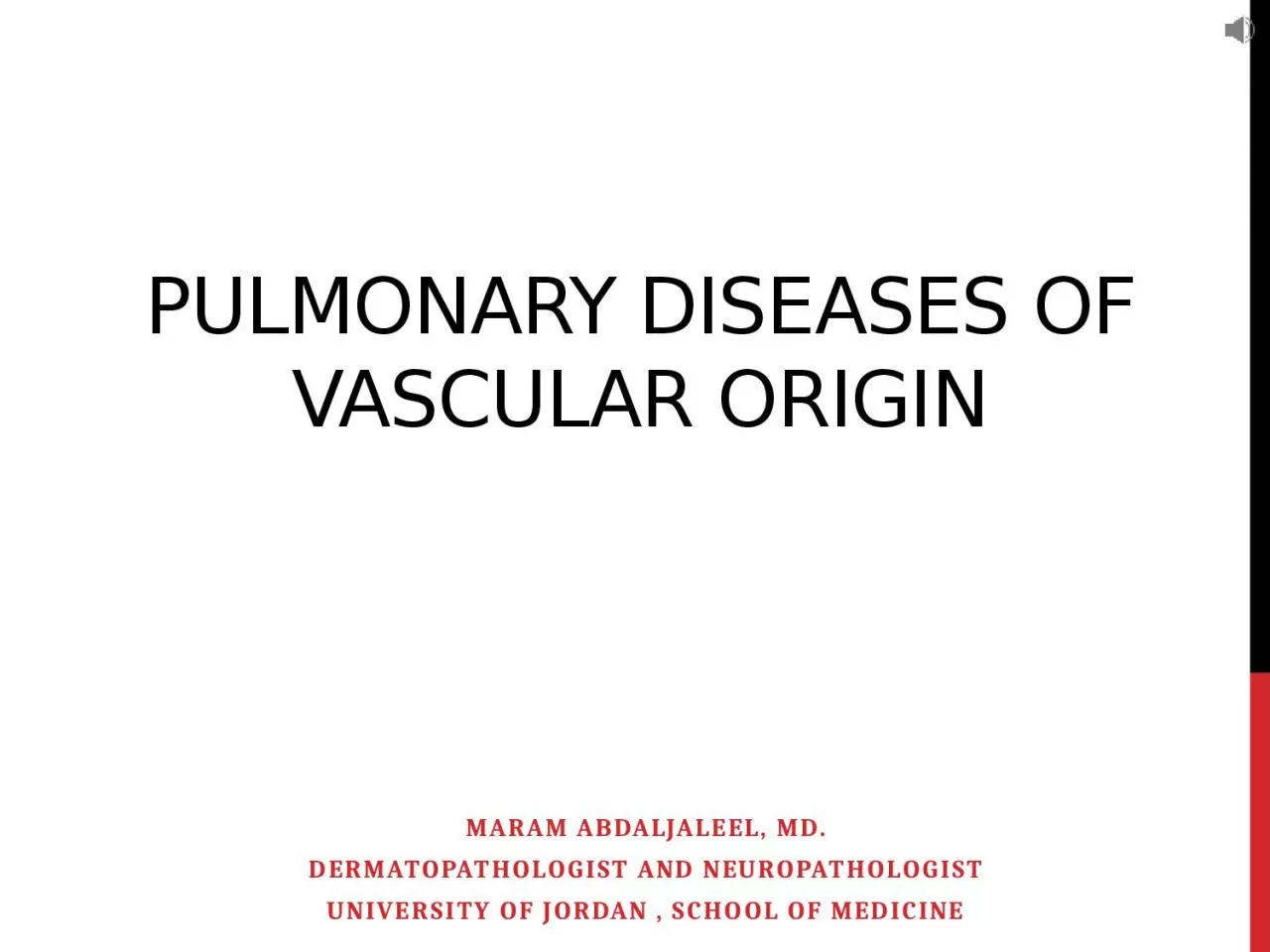 Pulmonary diseases of vascular origin