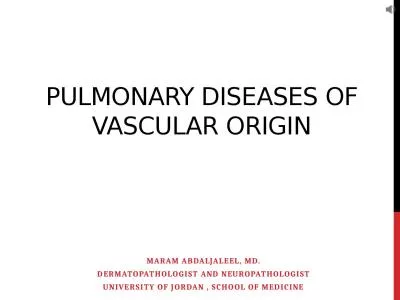 Pulmonary diseases of vascular origin
