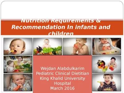 Nutrition Requirements & Recommendation