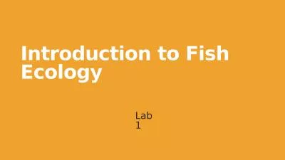Introduction  to Fish Ecology
