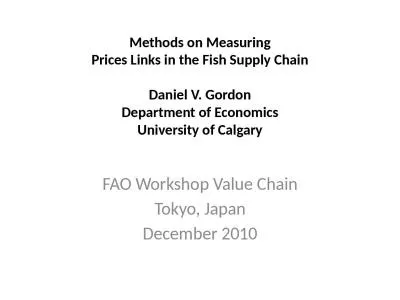 Methods  on Measuring Prices Links in the Fish Supply