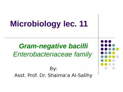 Microbiology  lec .  11 Gram-negative bacilli