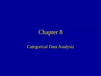 Chapter 8 Categorical Data Analysis