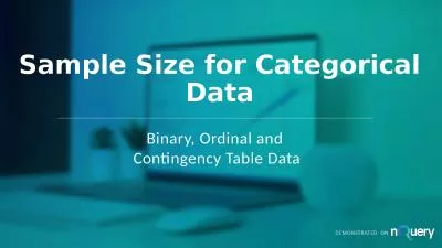 Sample Size for Categorical Data