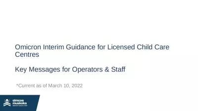 Omicron Interim Guidance for Licensed Child Care Centres