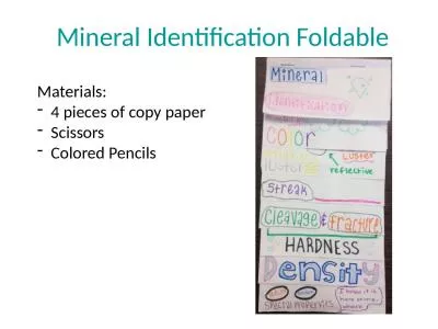 Mineral Identification Foldable