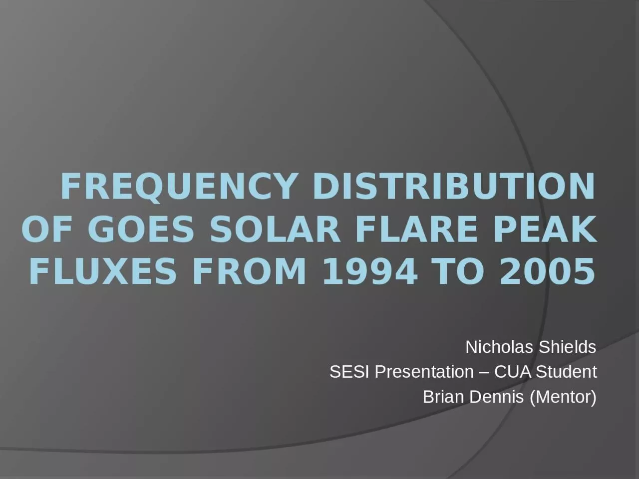 Frequency Distribution of GOES Solar Flare Peak Fluxes from 1994 to 2005