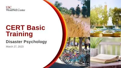 CERT Basic Training Disaster Psychology