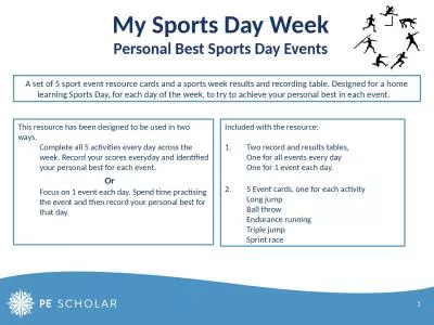 My Sports Day Week Personal Best Sports Day Events