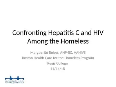 Confronting Hepatitis C and HIV Among the Homeless