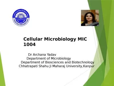 Cellular Microbiology MIC 1004