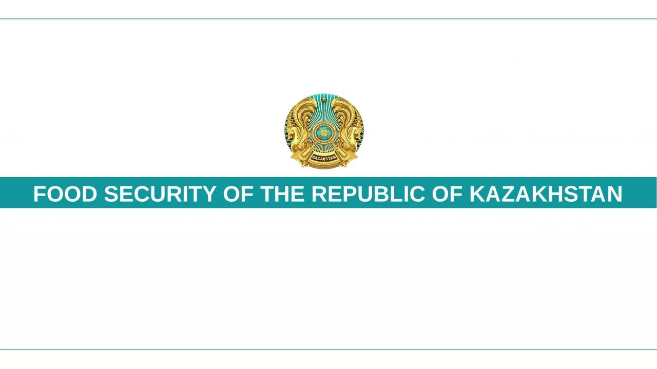 food security of the republic of kazakhstan