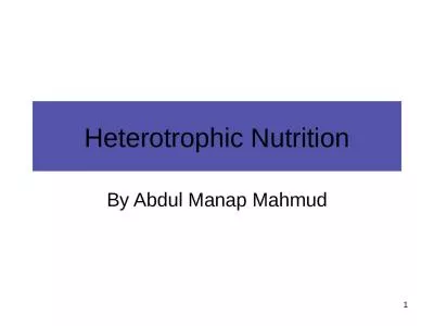 1 Heterotrophic Nutrition