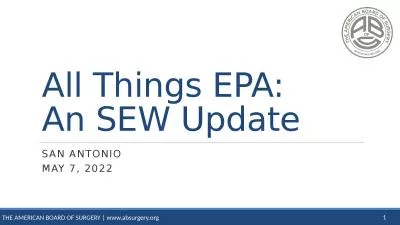 All Things EPA:  An SEW Update