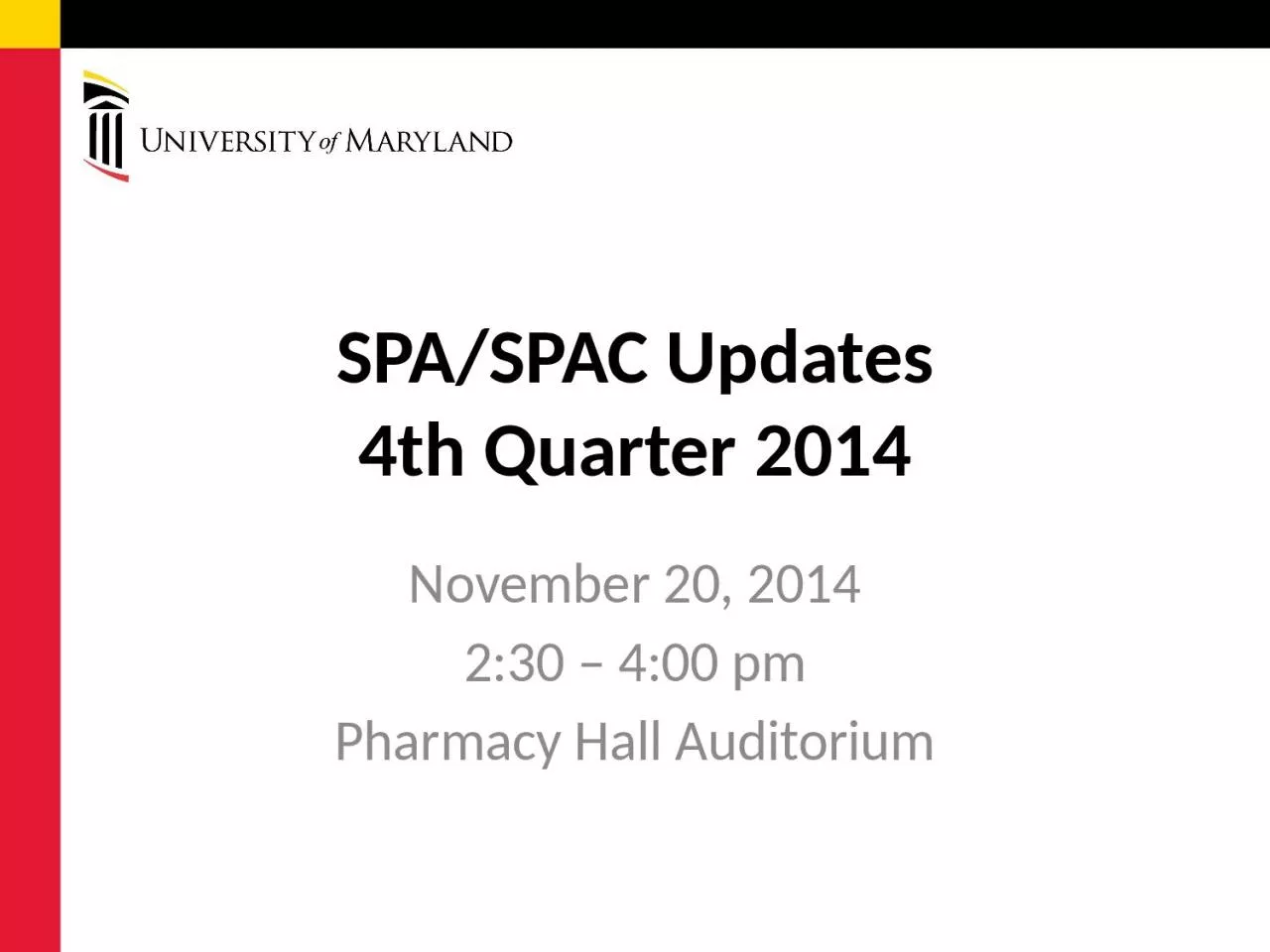 SPA/SPAC Updates 4th Quarter 2014