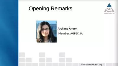 Opening Remarks www.actuariesindia.org