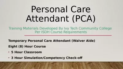 Personal Care Attendant
