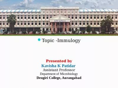 Topic  -Immulogy Presented by