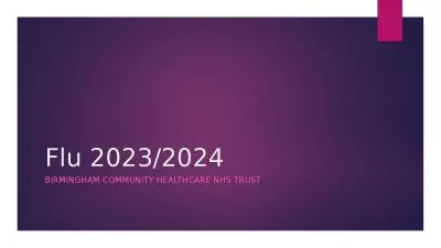 Flu 2023/2024 Birmingham Community Healthcare NHS Trust