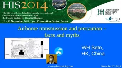 WH Seto,  HK, China Airborne transmission and precaution – facts and myths