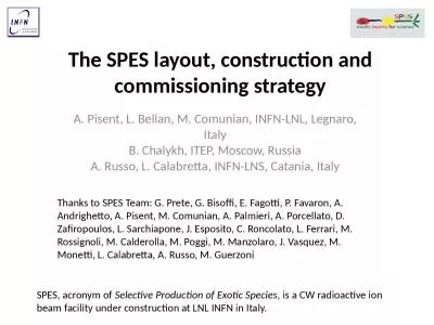 The SPES layout,  construction