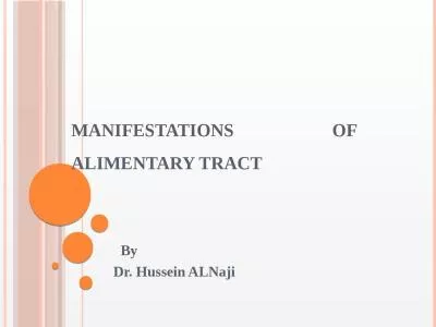 Manifestations of Alimentary Tract