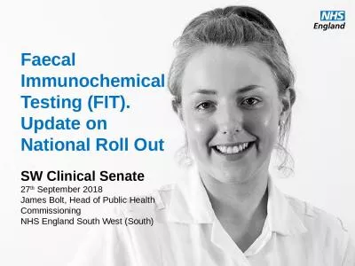 Faecal Immunochemical Testing (FIT). Update on National