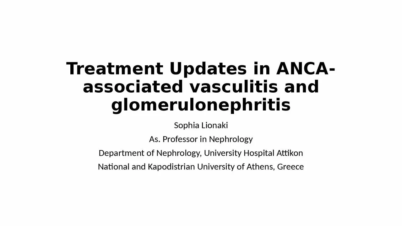 Treatment Updates in ANCA-associated vasculitis and glomerulonephritis