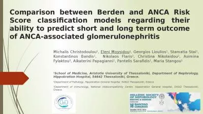 Comparison between Berden and ANCA Risk Score classification models regarding their ability