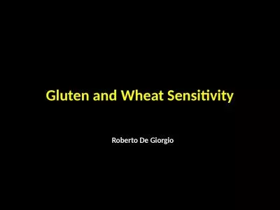 Roberto De Giorgio Gluten and Wheat Sensitivity