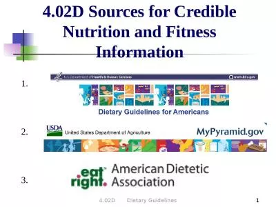 4.02D Sources for Credible Nutrition and Fitness Information
