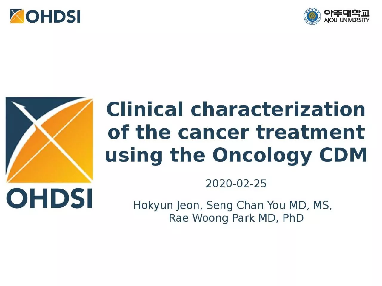 Clinical characterization of the cancer treatment using the Oncology CDM