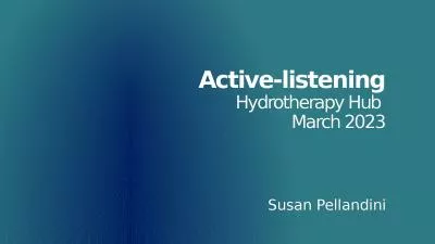 Active-listening Hydrotherapy Hub