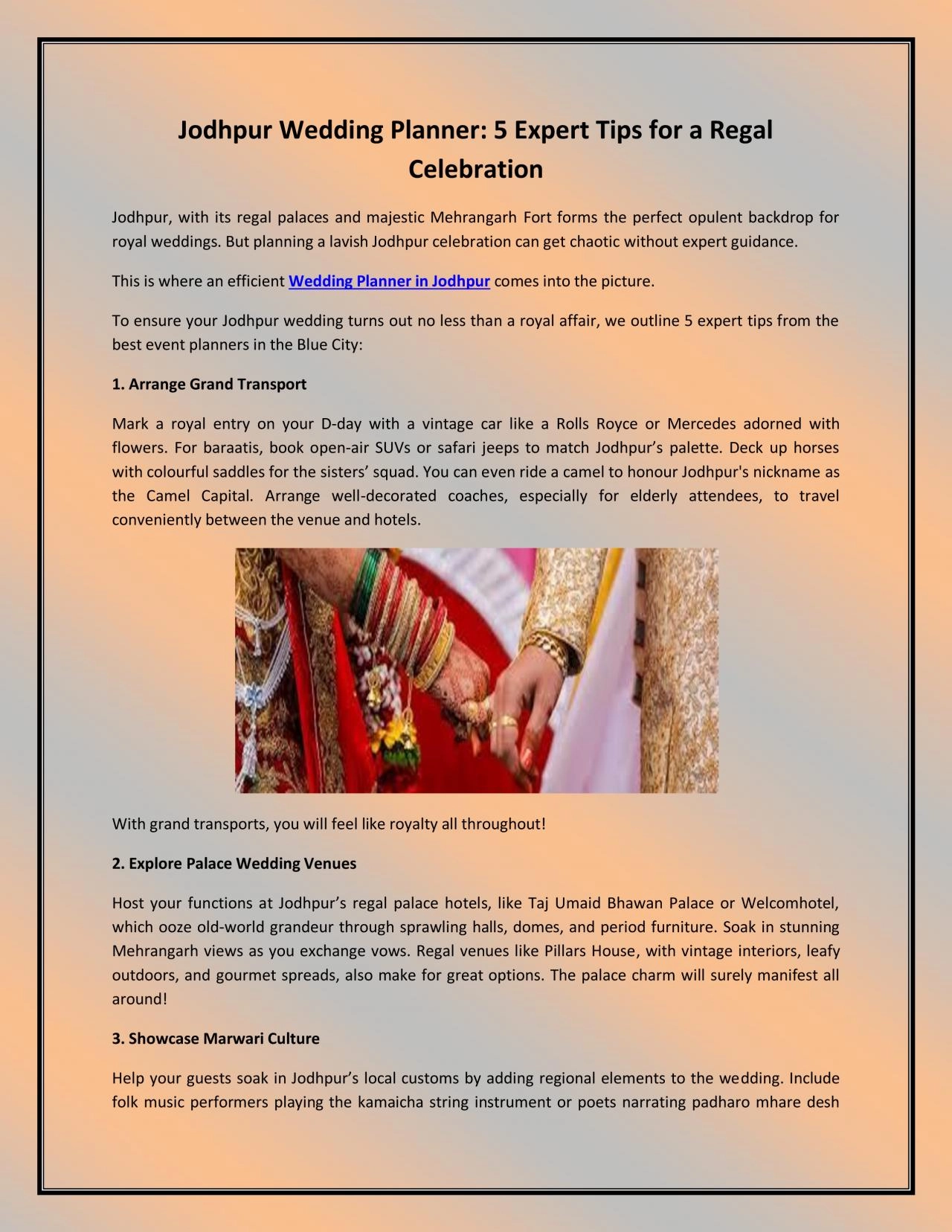 PDF-Jodhpur Wedding Planner: 5 Expert Tips for a Regal Celebration