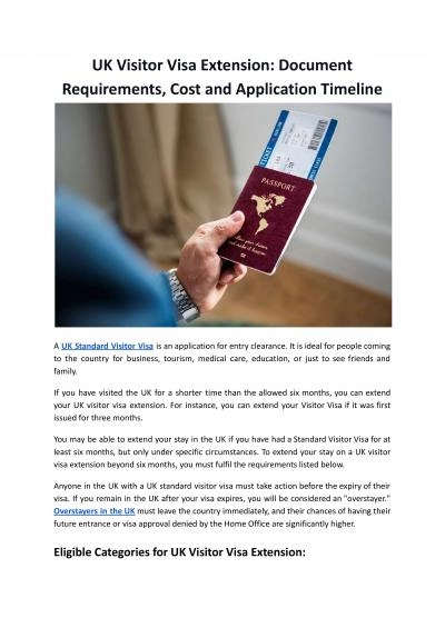 UK Visitor Visa Extension - Document Requirements, Cost and Application Timeline