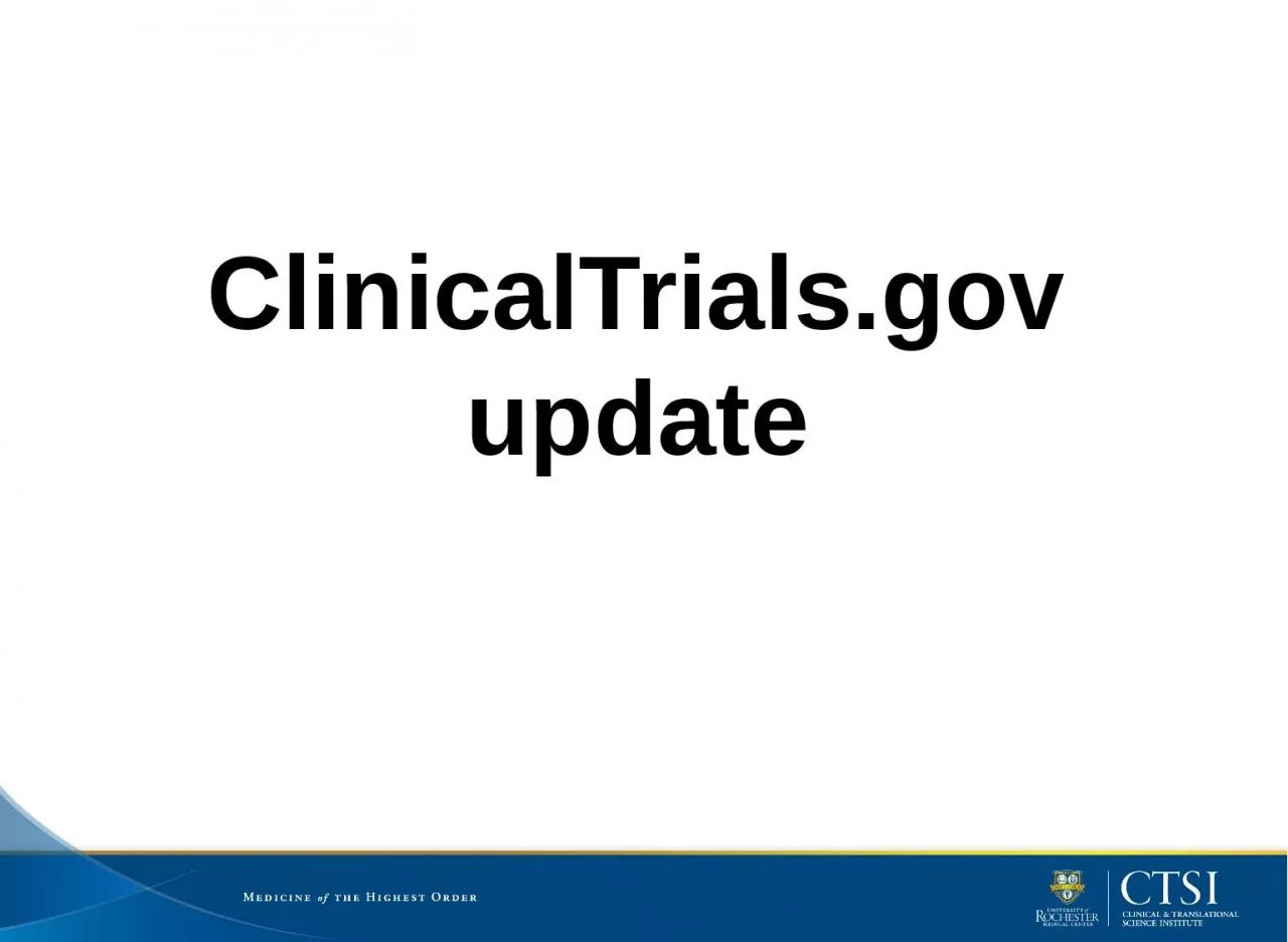 ClinicalTrials.gov update