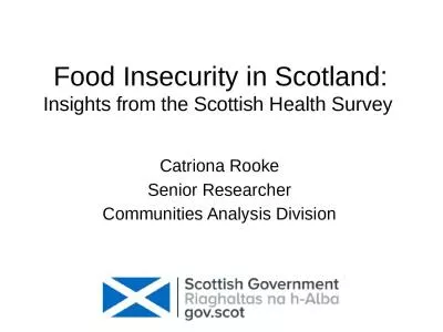 Food Insecurity in Scotland: