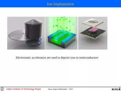 Ion Implantation Electrostatic accelerators are used to deposit ions in semiconductors